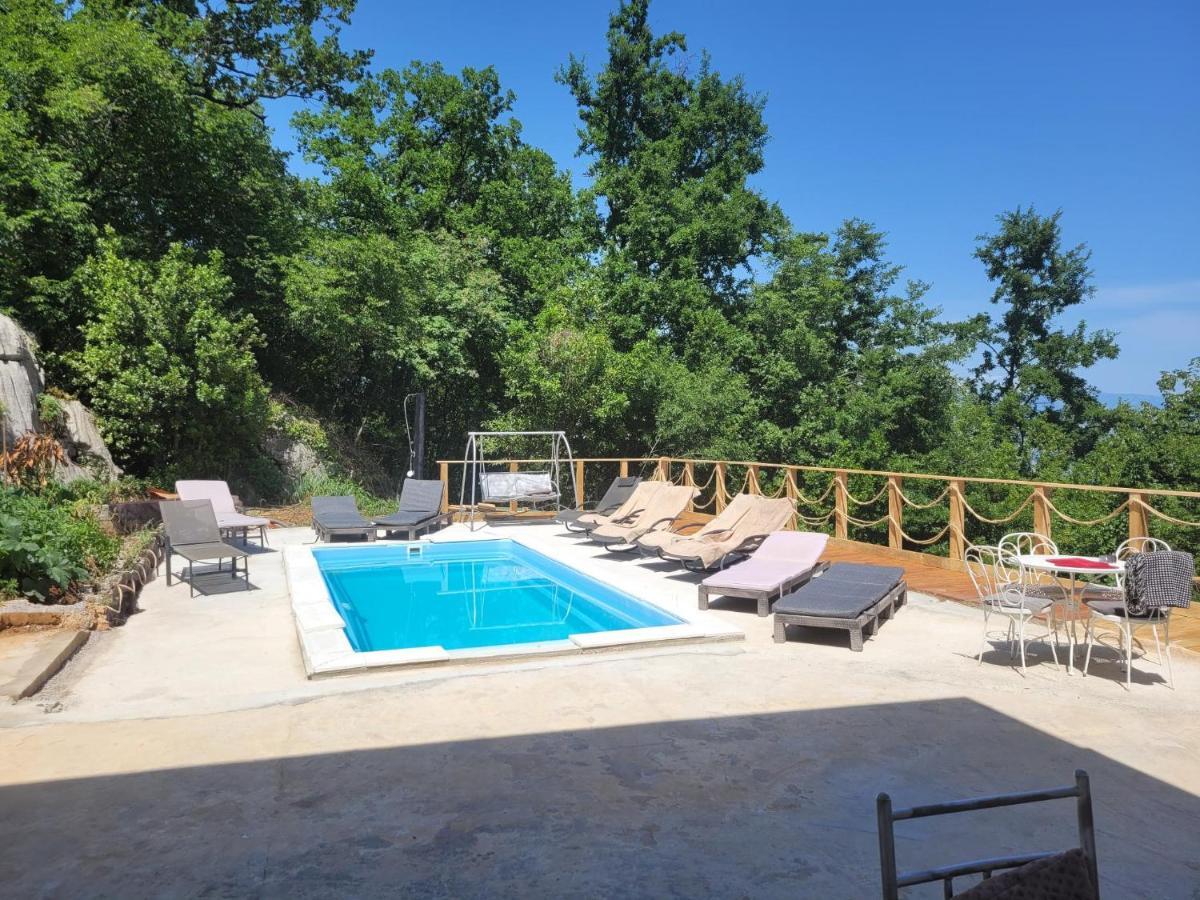 Ferienwohnung Mit Pool Kroatien Mit Meerblick Und Pool 로브란 외부 사진