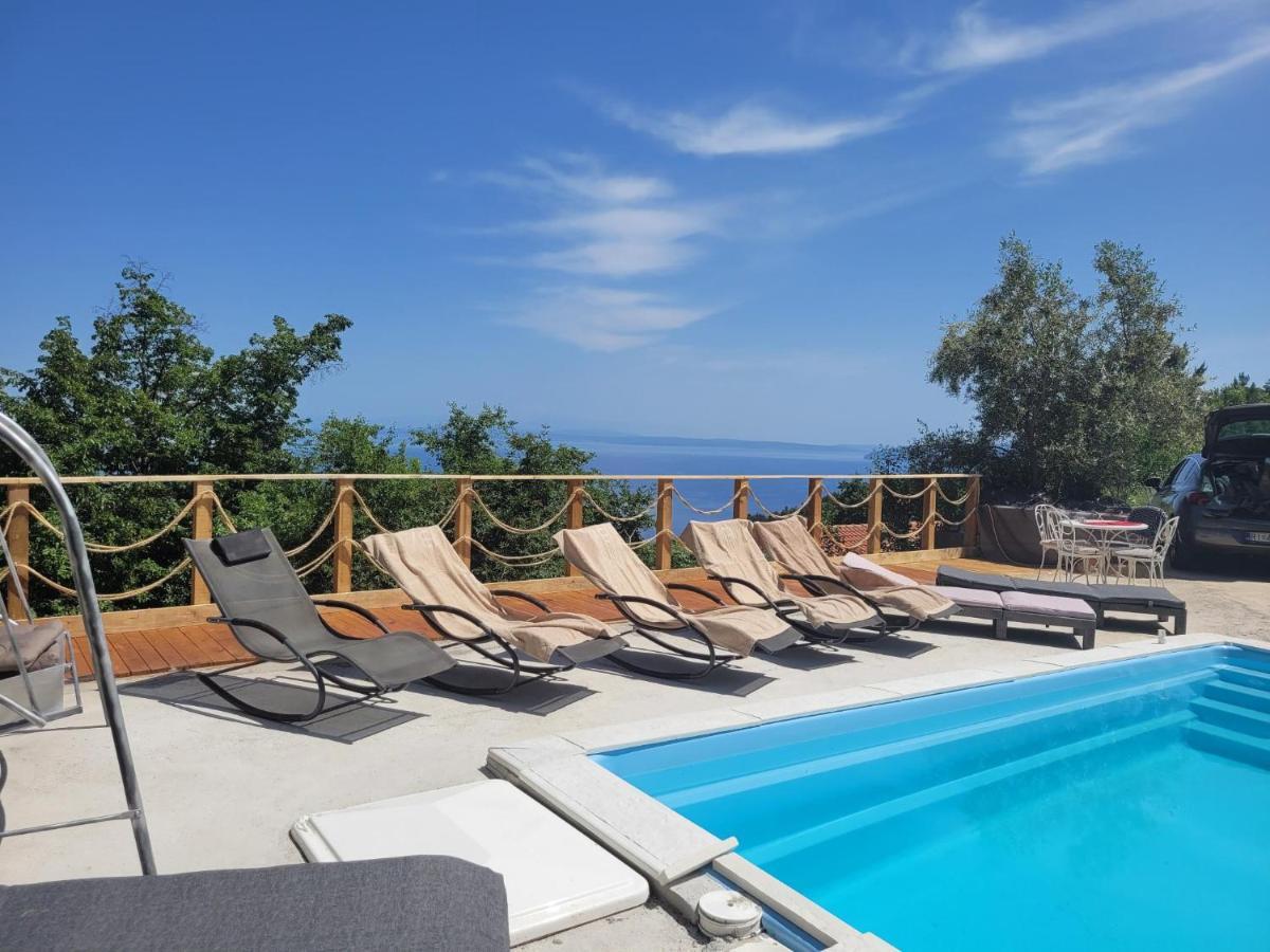 Ferienwohnung Mit Pool Kroatien Mit Meerblick Und Pool 로브란 외부 사진