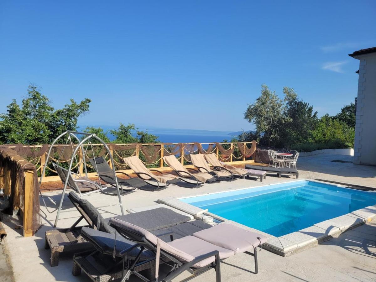 Ferienwohnung Mit Pool Kroatien Mit Meerblick Und Pool 로브란 외부 사진