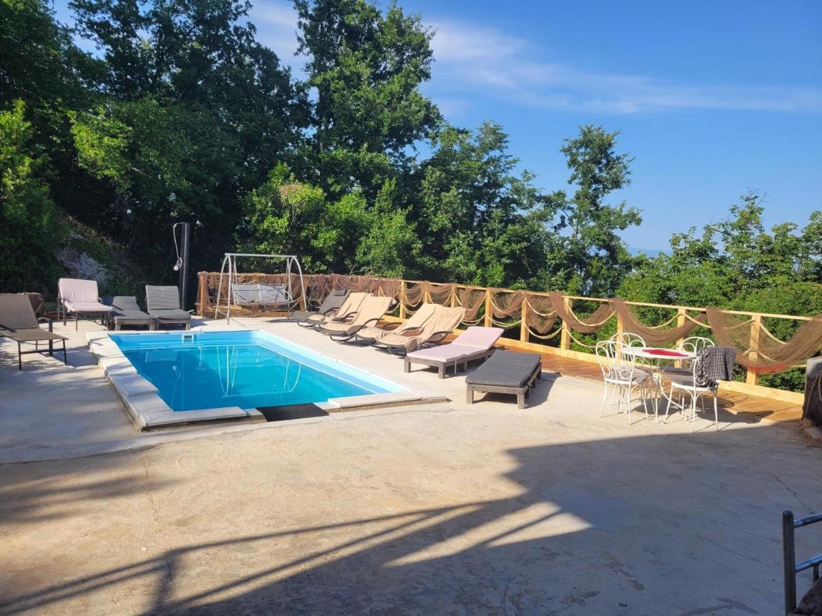 Ferienwohnung Mit Pool Kroatien Mit Meerblick Und Pool 로브란 외부 사진